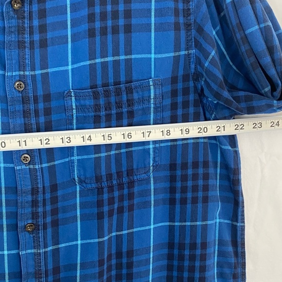 Faded Glory Flannel Button-Down Shirt Blue Plaid Men’s Large - Picture 6 of 8